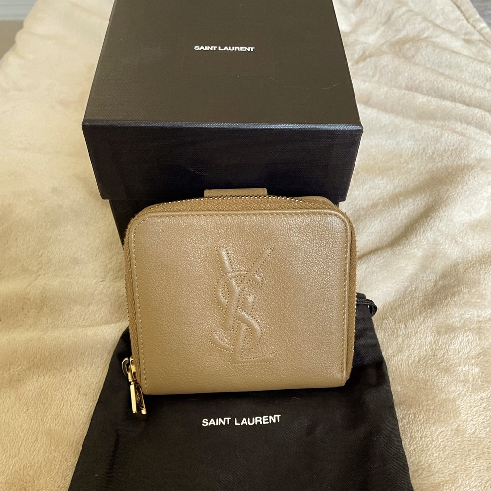 YSL Leather Zip around wallet